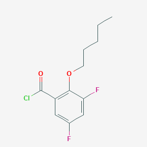 molecular formula C12H13ClF2O2 B7989780 3,5-Difluoro-2-n-pentoxybenzoyl chloride 