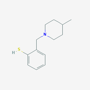 molecular formula C13H19NS B7989845 2-[(4-Methyl-1-piperidino)methyl]thiophenol 