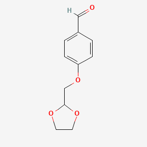 molecular formula C11H12O4 B7989877 4-[2-(1,3-Dioxolan-2-yl)methoxy]benzaldehyde 