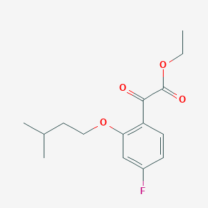 molecular formula C15H19FO4 B7989882 Ethyl 4-fluoro-2-iso-pentoxybenzoylformate 