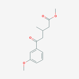 molecular formula C14H18O4 B7989887 Methyl 5-(3-methoxyphenyl)-3-methyl-5-oxovalerate 