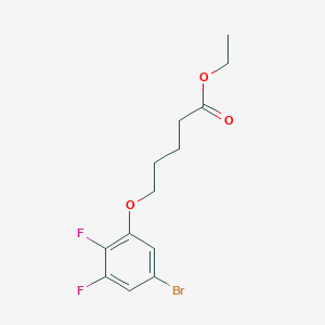molecular formula C13H15BrF2O3 B7989931 Ethyl 5-(3-bromo-5,6-difluoro-phenoxy)pentanoate 