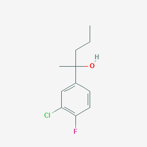 molecular formula C11H14ClFO B7989935 2-(3-Chloro-4-fluorophenyl)-2-pentanol 