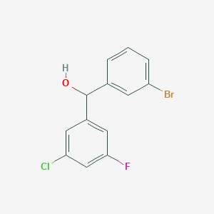 molecular formula C13H9BrClFO B7989994 3-Bromo-3'-chloro-5'-fluorobenzhydrol 