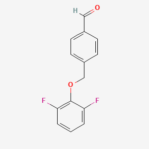 molecular formula C14H10F2O2 B7990130 4-((2,6-Difluorophenoxy)methyl)benzaldehyde 