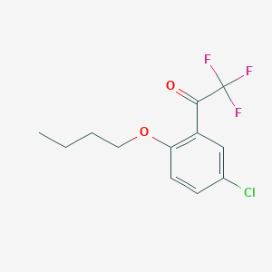 molecular formula C12H12ClF3O2 B7990139 1-(2-Butoxy-5-chlorophenyl)-2,2,2-trifluoroethanone 