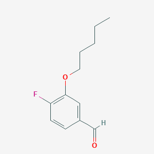 molecular formula C12H15FO2 B7990140 4-Fluoro-3-n-pentoxybenzaldehyde 