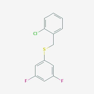 molecular formula C13H9ClF2S B7990163 1-Chloro-2-[(3,5-difluorophenyl)sulfanylmethyl]benzene 