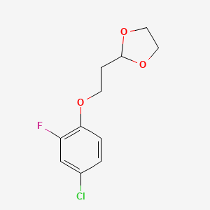 molecular formula C11H12ClFO3 B7990172 2-[2-(4-Chloro-2-fluoro-phenoxy)ethyl]-1,3-dioxolane CAS No. 1443338-63-3