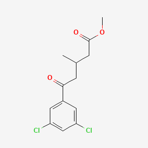 molecular formula C13H14Cl2O3 B7990186 Methyl 5-(3,5-dichlorophenyl)-3-methyl-5-oxovalerate 