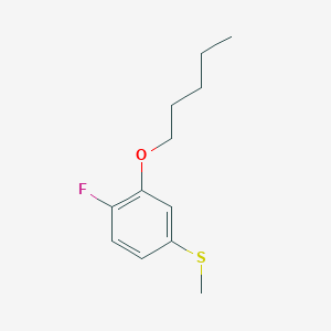 molecular formula C12H17FOS B7990213 4-Fluoro-3-n-pentoxyphenyl methyl sulfide 