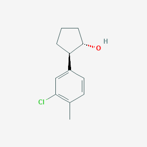 molecular formula C12H15ClO B7990239 trans-2-(3-Chloro-4-methylphenyl)cyclopentanol 
