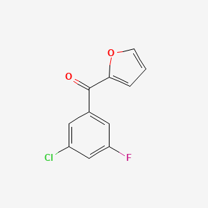 molecular formula C11H6ClFO2 B7990359 2-(3-Chloro-5-fluorobenzoyl)furan 