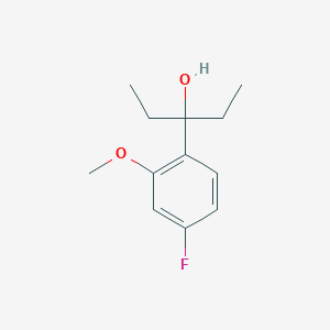 molecular formula C12H17FO2 B7990423 3-(4-Fluoro-2-methoxyphenyl)-3-pentanol 