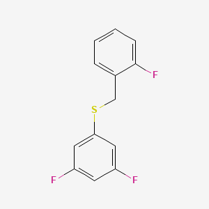 molecular formula C13H9F3S B7990547 1-Fluoro-2-[(3,5-difluorophenyl)sulfanylmethyl]benzene 