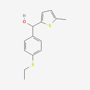 molecular formula C14H16OS2 B7990578 4-Ethylthiophenyl-(5-methyl-2-thienyl)methanol CAS No. 1443341-75-0