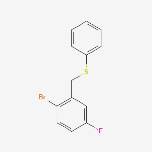 molecular formula C13H10BrFS B7990590 1-Bromo-4-fluoro-2-(phenylsulfanylmethyl)benzene CAS No. 1443340-61-1
