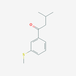 molecular formula C12H16OS B7990598 3-Methyl-1-(3-(methylthio)phenyl)butan-1-one 