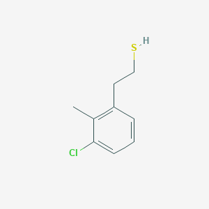 molecular formula C9H11ClS B7990678 2-(3-Chloro-2-methylphenyl)ethanethiol 