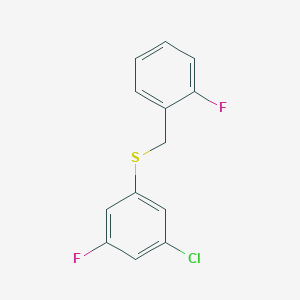 molecular formula C13H9ClF2S B7990942 1-Fluoro-2-[(3-chloro-5-fluorophenyl)sulfanylmethyl]benzene CAS No. 1443337-16-3