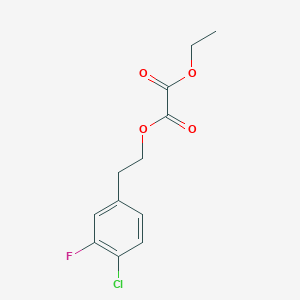 molecular formula C12H12ClFO4 B7990965 O1-[2-(4-Chloro-3-fluorophenyl)ethyl] O2-ethyl oxalate 