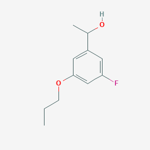 molecular formula C11H15FO2 B7990994 1-(3-Fluoro-5-propoxyphenyl)ethanol 