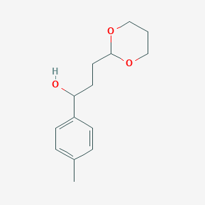molecular formula C14H20O3 B7991017 3-[2-(1,3-Dioxanyl)]-1-(4-methylphenyl)-1-propanol 