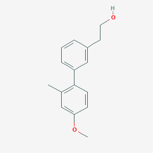 molecular formula C16H18O2 B7991019 3-(4-Methoxy-2-methylphenyl)phenethyl alcohol 