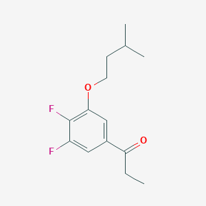 molecular formula C14H18F2O2 B7991051 1-(3,4-Difluoro-5-(isopentyloxy)phenyl)propan-1-one 