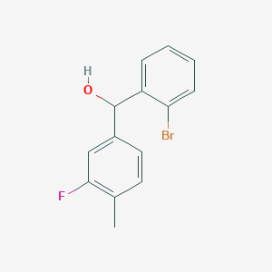 molecular formula C14H12BrFO B7991096 (2-Bromophenyl)(3-fluoro-4-methylphenyl)methanol 