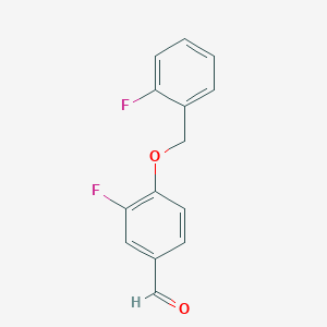 molecular formula C14H10F2O2 B7991154 3-Fluoro-4-((2-fluorobenzyl)oxy)benzaldehyde 