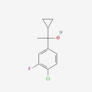 molecular formula C11H12ClFO B7991264 1-(4-Chloro-3-fluorophenyl)-1-cyclopropyl ethanol 