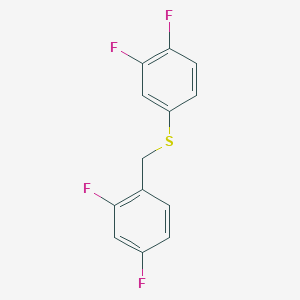 molecular formula C13H8F4S B7991281 1,3-Difluoro-4-[(3,4-difluorophenyl)sulfanylmethyl]benzene 