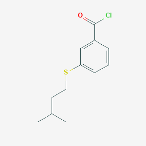 molecular formula C12H15ClOS B7991315 3-(iso-Pentylthio)benzoyl chloride 