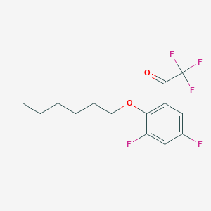 molecular formula C14H15F5O2 B7991328 2'-n-Hexyloxy-2,2,2,3',5'-pentafluoroacetophenone 