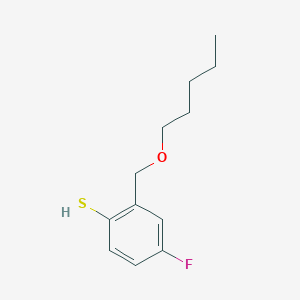 molecular formula C12H17FOS B7991386 4-Fluoro-2-[(n-pentyloxy)methyl]thiophenol 