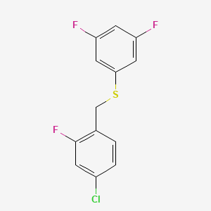molecular formula C13H8ClF3S B7991399 (4-Chloro-2-fluorobenzyl)(3,5-difluorophenyl)sulfane CAS No. 1443336-34-2