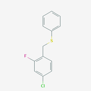 molecular formula C13H10ClFS B7991431 1-Chloro-3-fluoro-4-(phenylsulfanylmethyl)benzene 