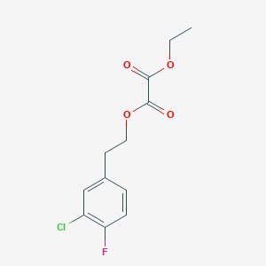 molecular formula C12H12ClFO4 B7991460 O1-[2-(3-Chloro-4-fluorophenyl)ethyl] O2-ethyl oxalate 