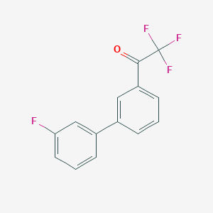 molecular formula C14H8F4O B7991489 3'-(3-Fluorophenyl)-2,2,2-trifluoroacetophenone 