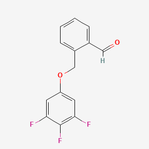 molecular formula C14H9F3O2 B7991533 2-((3,4,5-Trifluorophenoxy)methyl)benzaldehyde 