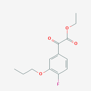 molecular formula C13H15FO4 B7991611 Ethyl 4-fluoro-3-n-propoxybenzoylformate 