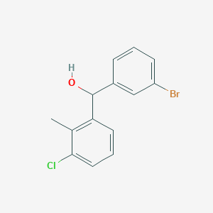molecular formula C14H12BrClO B7991633 3-Bromo-3'-chloro-2'-methylbenzhydrol 