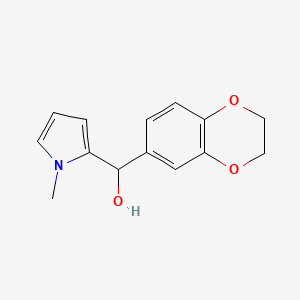 molecular formula C14H15NO3 B7991684 3,4-(Ethylenedioxy)phenyl-(1-methyl-2-pyrrolyl)methanol CAS No. 1443306-93-1