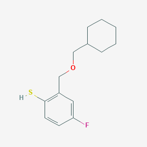 molecular formula C14H19FOS B7991718 2-[(Cyclohexanemethoxy)methyl]-4-fluorothiophenol 