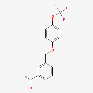 molecular formula C15H11F3O3 B7991752 3-[4-(Trifluoromethoxy)phenoxymethyl]benzaldehyde 