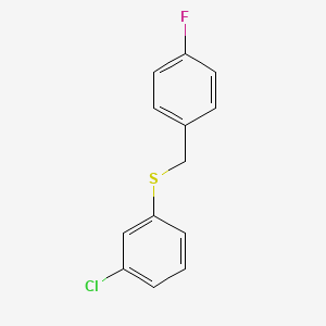 molecular formula C13H10ClFS B7991805 1-Fluoro-4-[(3-chlorophenyl)sulfanylmethyl]benzene 