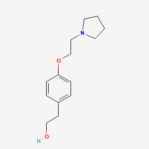 molecular formula C14H21NO2 B7991813 4-(2-N,N-Pyrrolidinoethoxy)phenethyl alcohol 