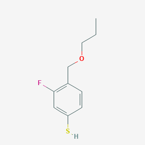 molecular formula C10H13FOS B7991878 3-Fluoro-4-(propoxymethyl)benzenethiol 