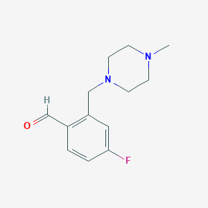 molecular formula C13H17FN2O B7991907 4-Fluoro-2-[(4-methylpiperazino)methyl]benzaldehyde 